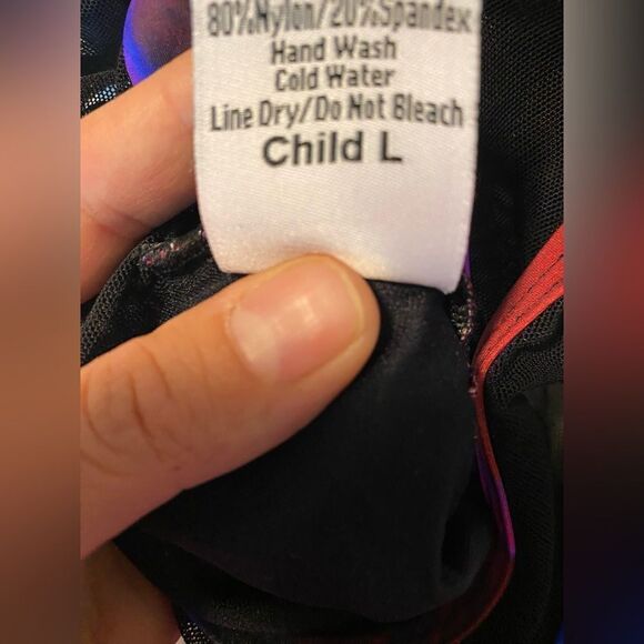 LA dance designs tie dye colorful purple blue OLIVIA LEOTARD mesh cut child LC - Picture 10 of 11